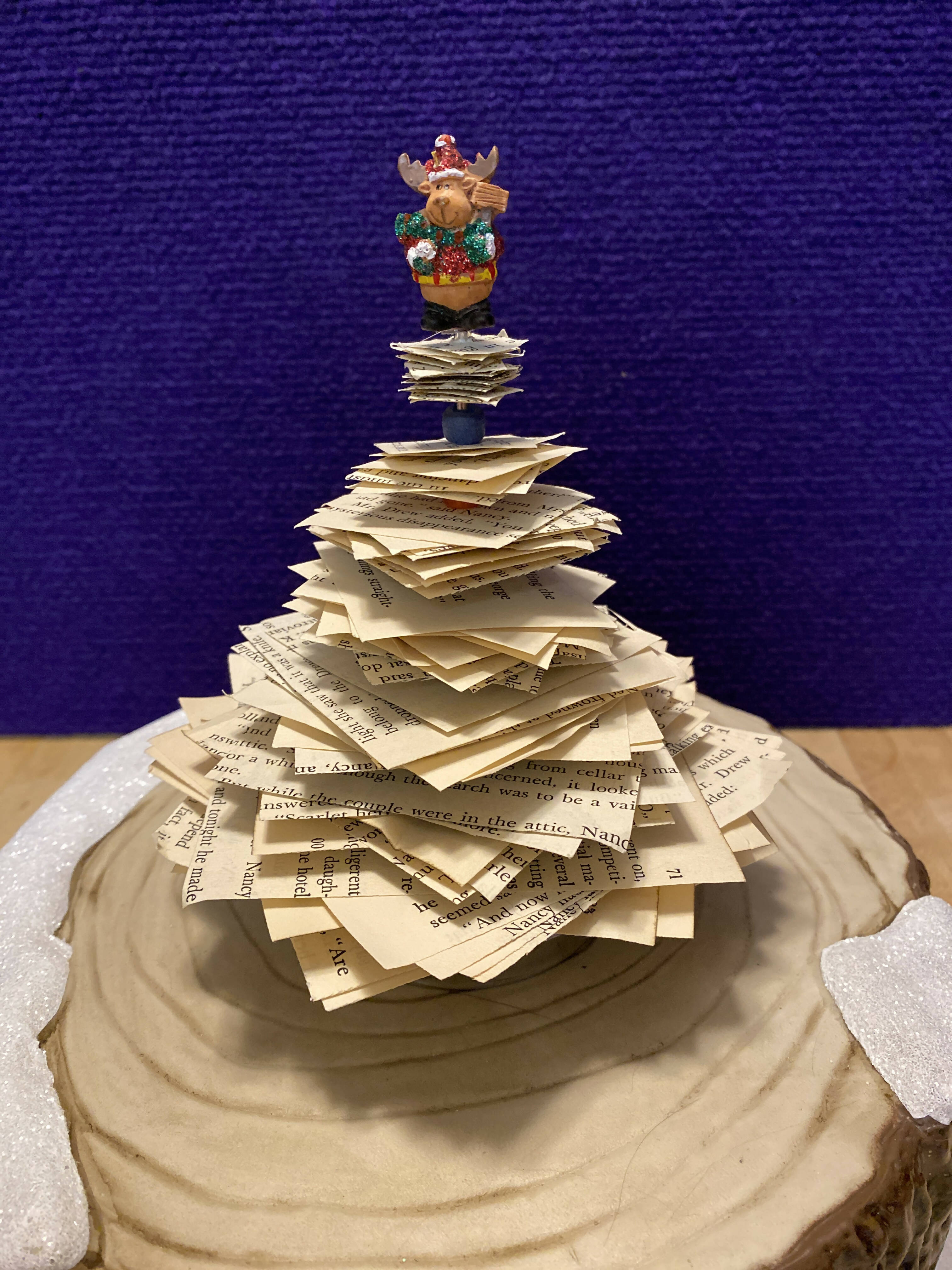 Book Page Christmas Trees