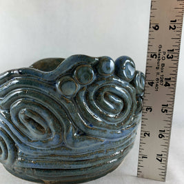 Ceramic Coil Pot in Blue Green