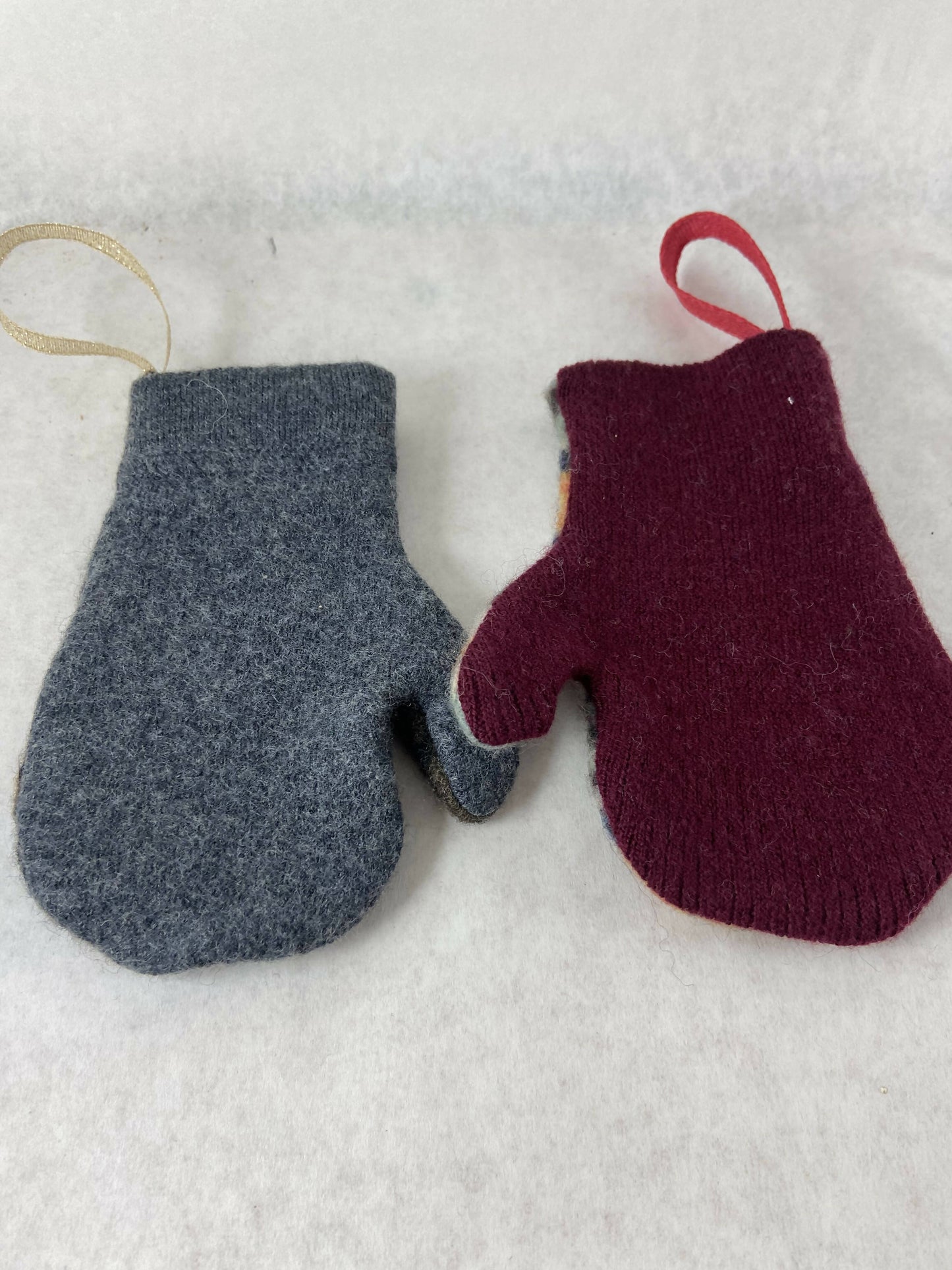 Mini Mitten Stocking Repurposed Sweater Felted Wool