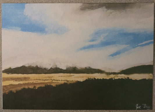 5x7 Mountains Watercolor Printed Card