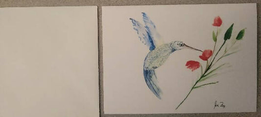 5x7 Hummingbird Watercolor Printed Card