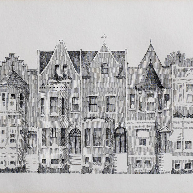 Street of 40 doors, Alta Vista Terrace, Wrigglyville, Chicago '93 grey