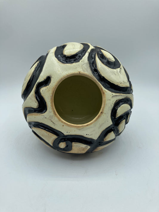 Concave shaped wheel thrown vase