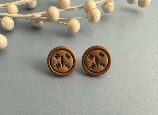 Compass Stud Earrings