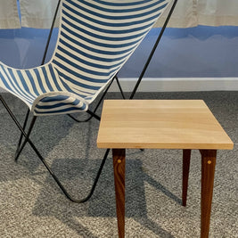 Small Side Table in Hickory and Walnut