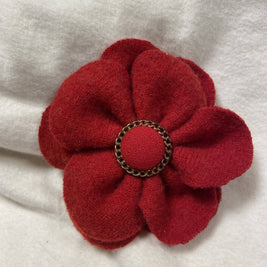 Repurposed Sweater Felted Wool Flower Brooch Pin