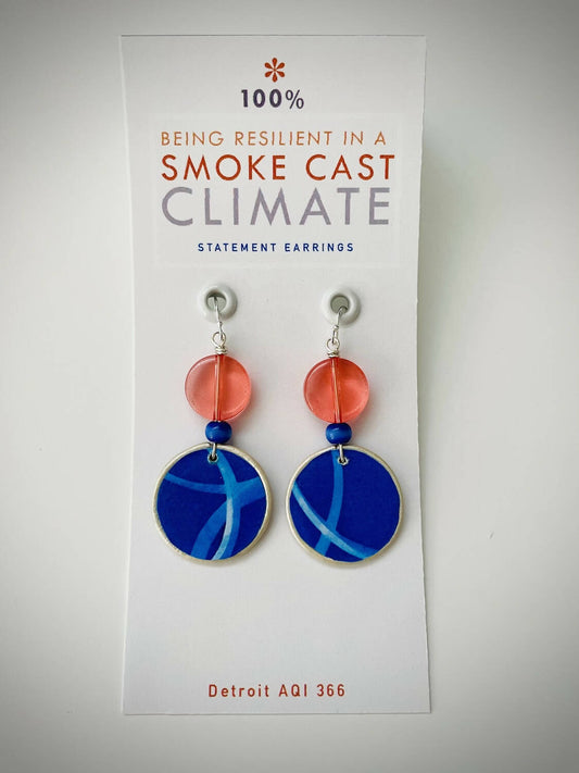 Being Resilient in a Smoke Cast Climate statement Earrings / Detroit AQI 366