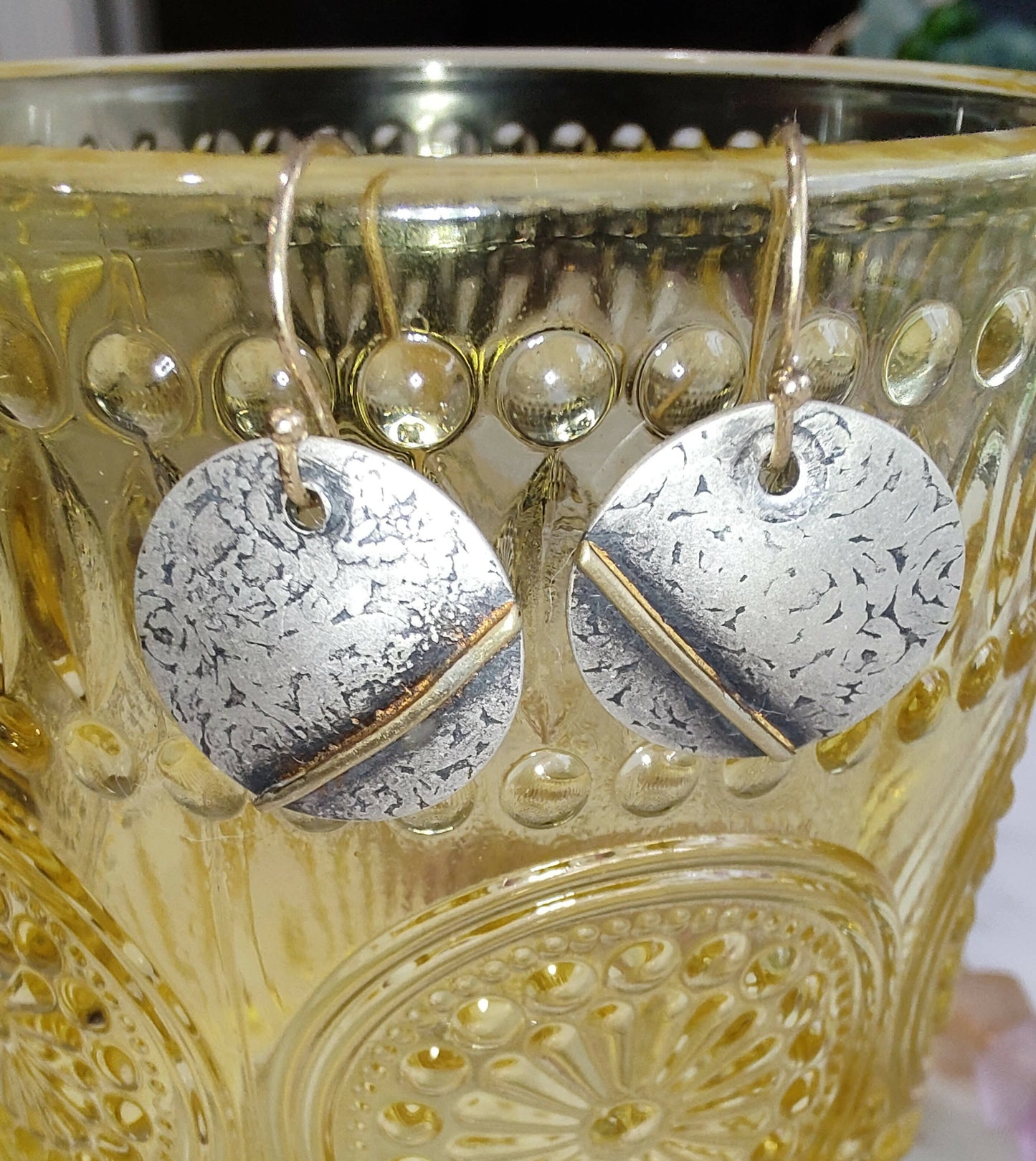 Silver and 18k gold earrings
