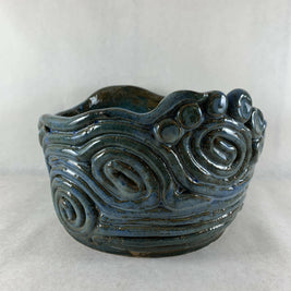 Ceramic Coil Pot in Blue Green