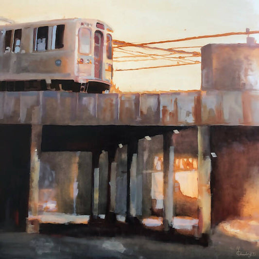 Red line Dawn - 12 x 12 Matted Museum Quality Canvas Prints