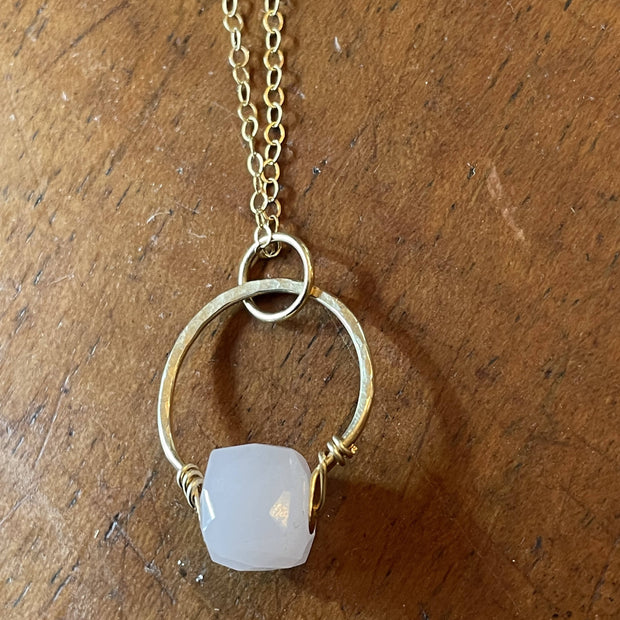Get lucky Hand forged gold pendant - GLNKG