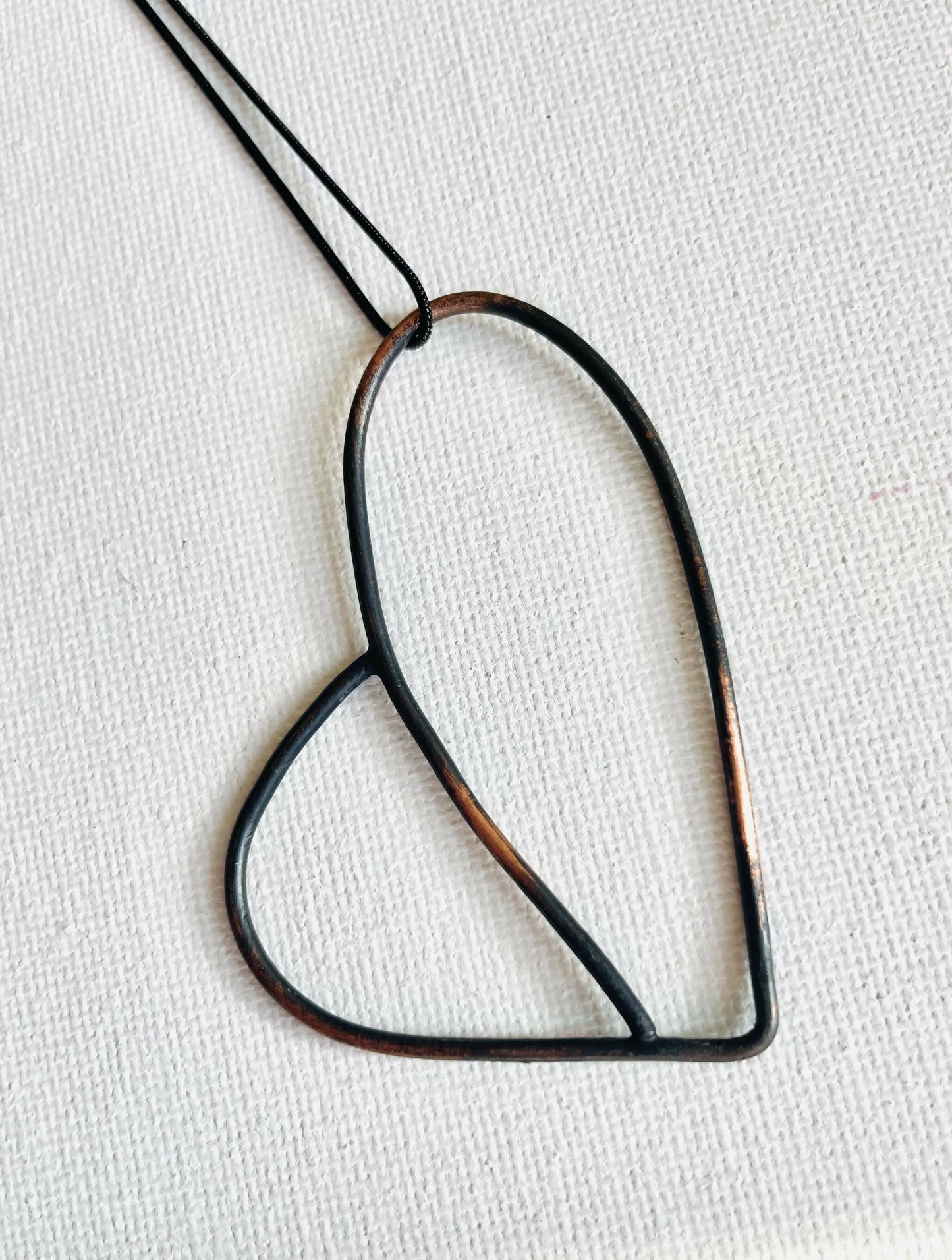 Brass or Copper Heart pendants