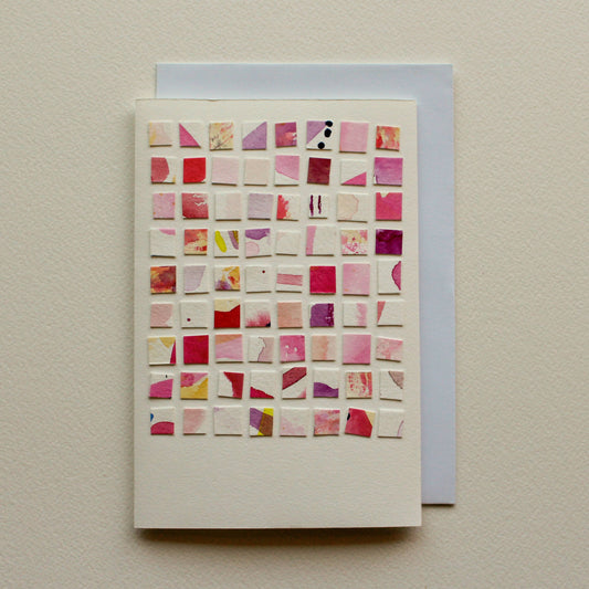 Tiny Squares Pink Greeting Card