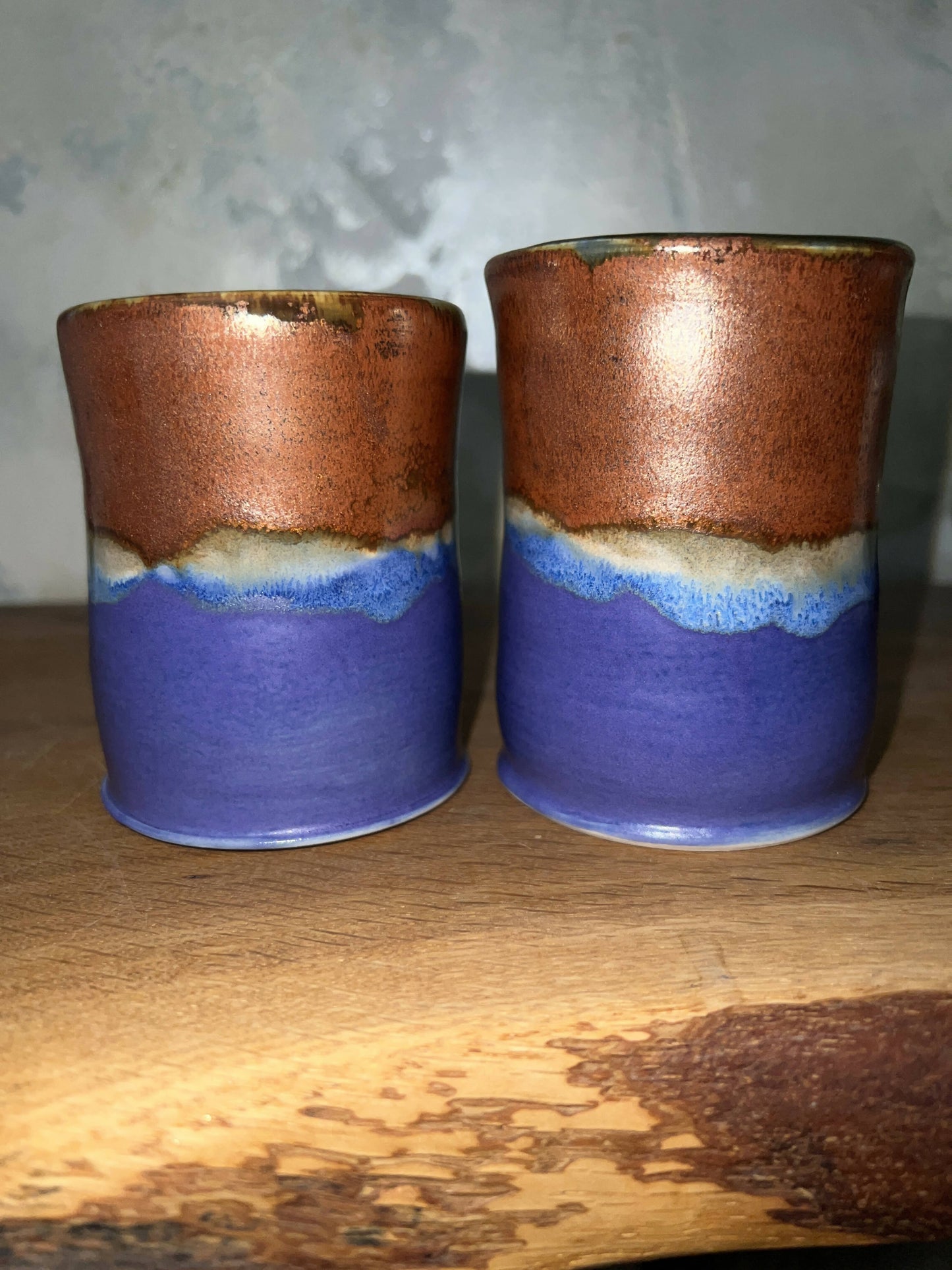 Copper & purple wine cups