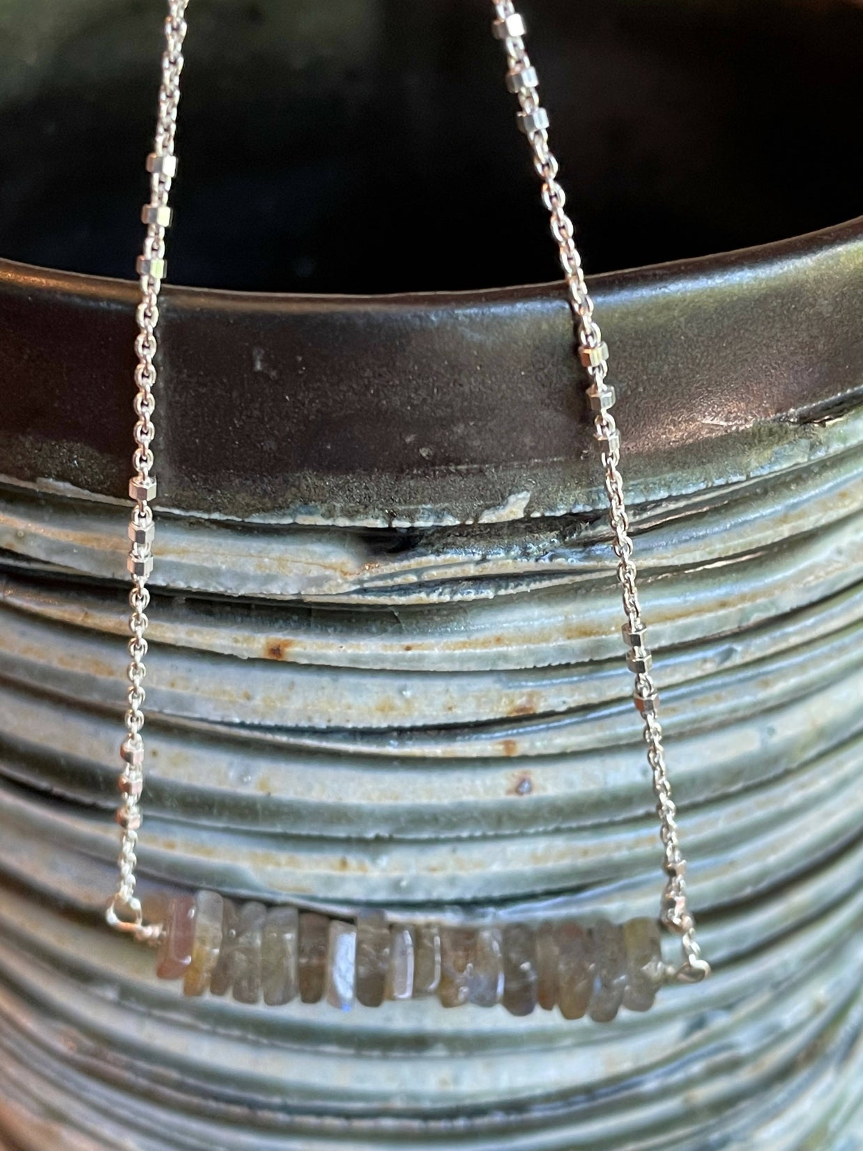 Sacred Lines Necklace Silver -SLNKS