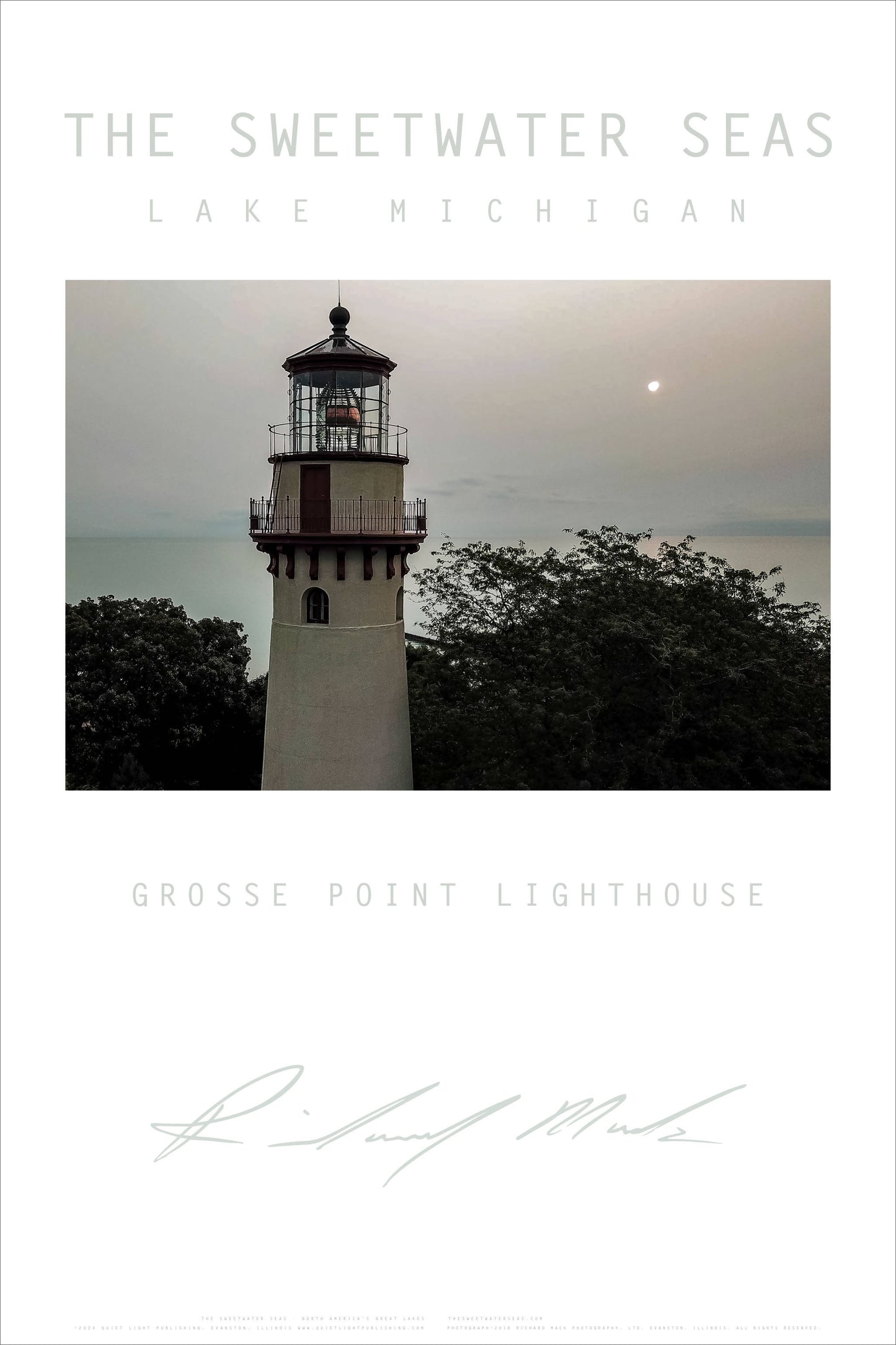 Sweetwater Seas Fine Art Poster - Gross Point Lighthouse Aerial 4