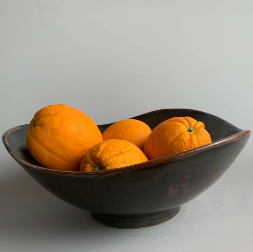 XL Ceramic Fruit Bowl 11" Handmade Pottery Dish Anniversary Gift Pottery Bowl