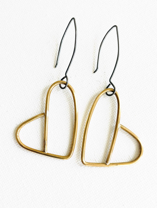 Heart drop earrings