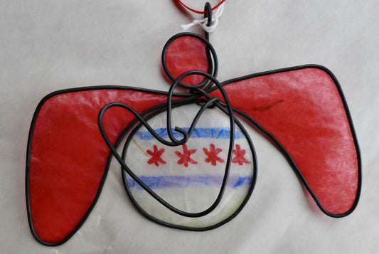 Chicago Flag Angel Ornament