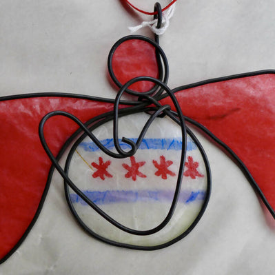 Chicago Flag Angel Ornament