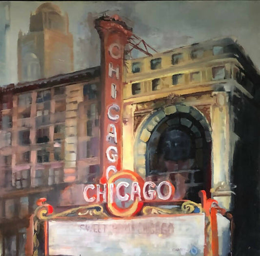 Chicago Theatre "Sundays on State" 12 x 12 Matted Museum Quality Canvas Print