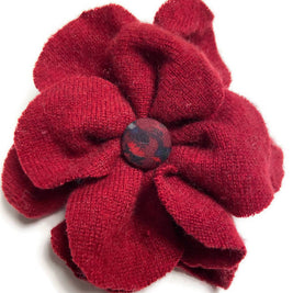 Repurposed Sweater Felted Wool Flower Brooch Pin