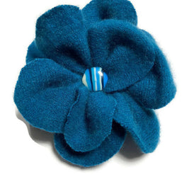 Repurposed Sweater Felted Wool Flower Brooch Pin