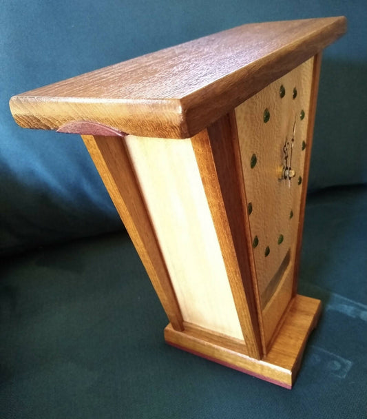 Teakwood mini-pendulum mantle clock