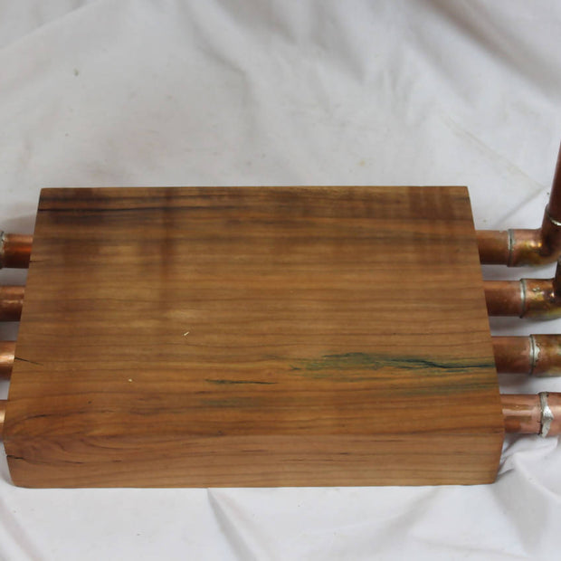 8-Pipe Cherry & Copper Pipe End Table