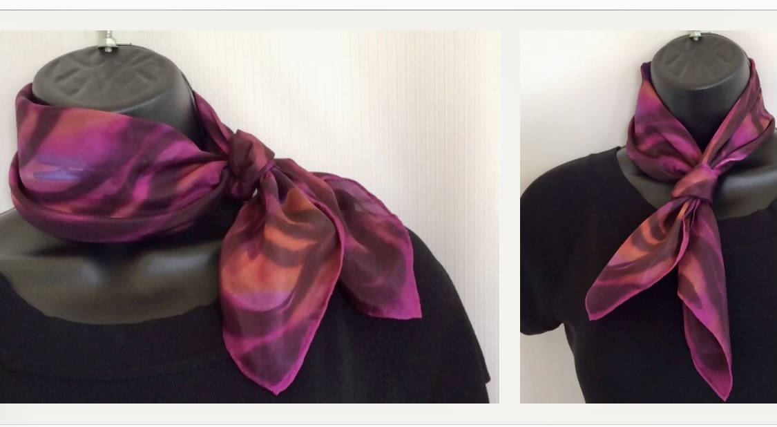 Burgundy Maroon Purple Silk Scarf