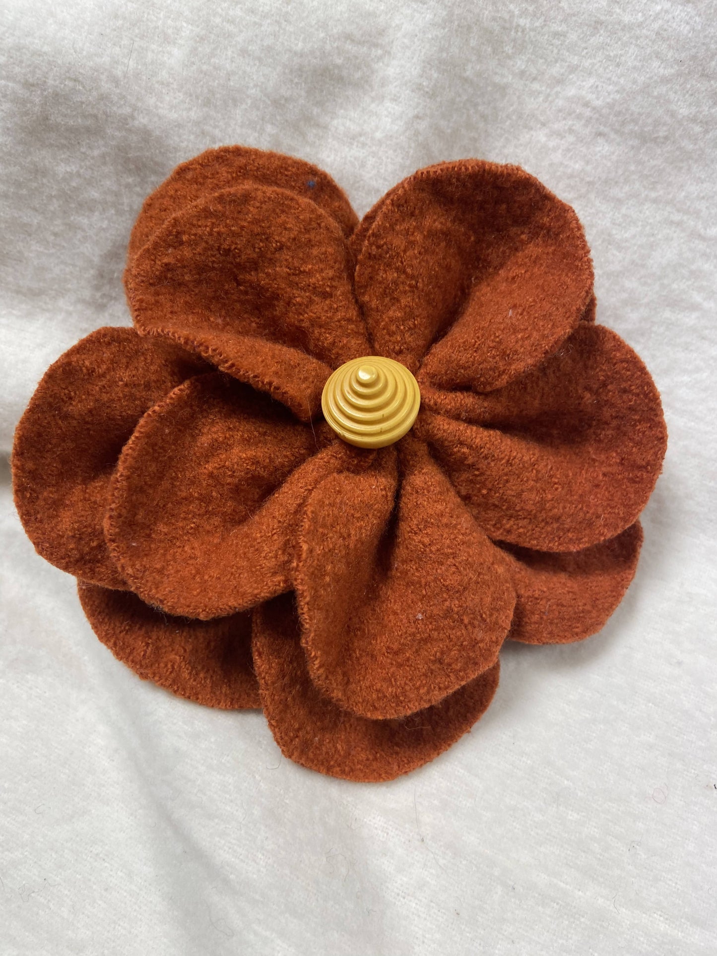 Repurposed Sweater Felted Wool Flower Brooch Pin