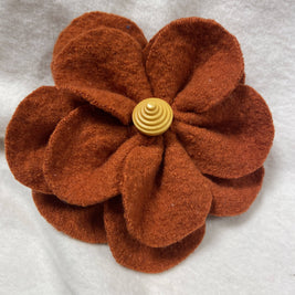 Repurposed Sweater Felted Wool Flower Brooch Pin