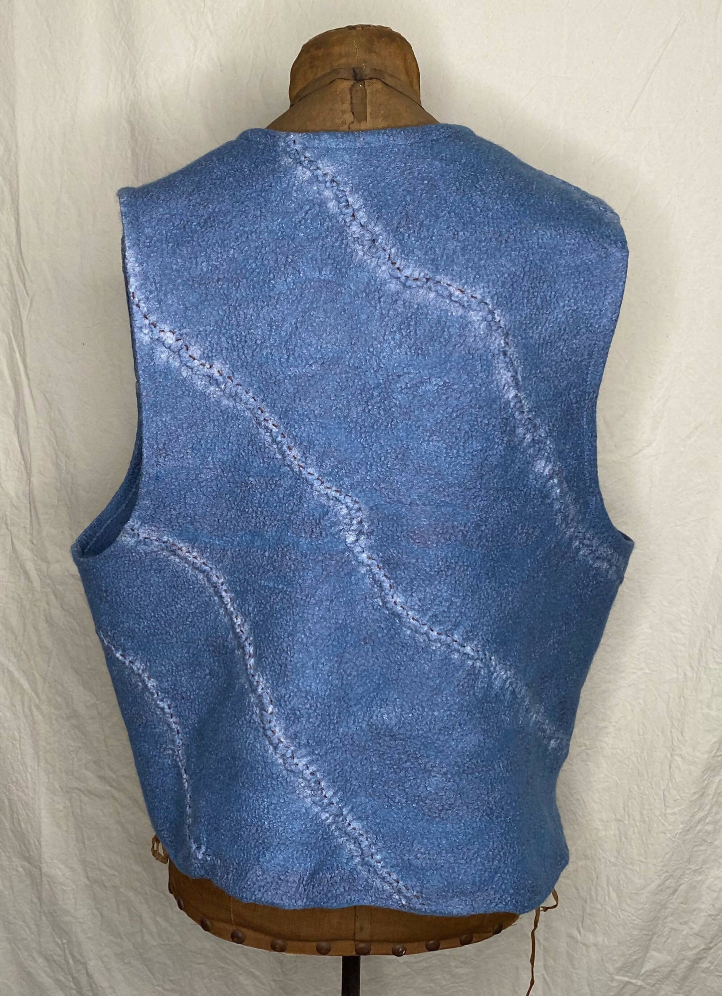 Textured felted wool/silk vest