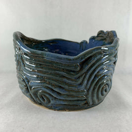 Ceramic Coil Pot in Blue Green
