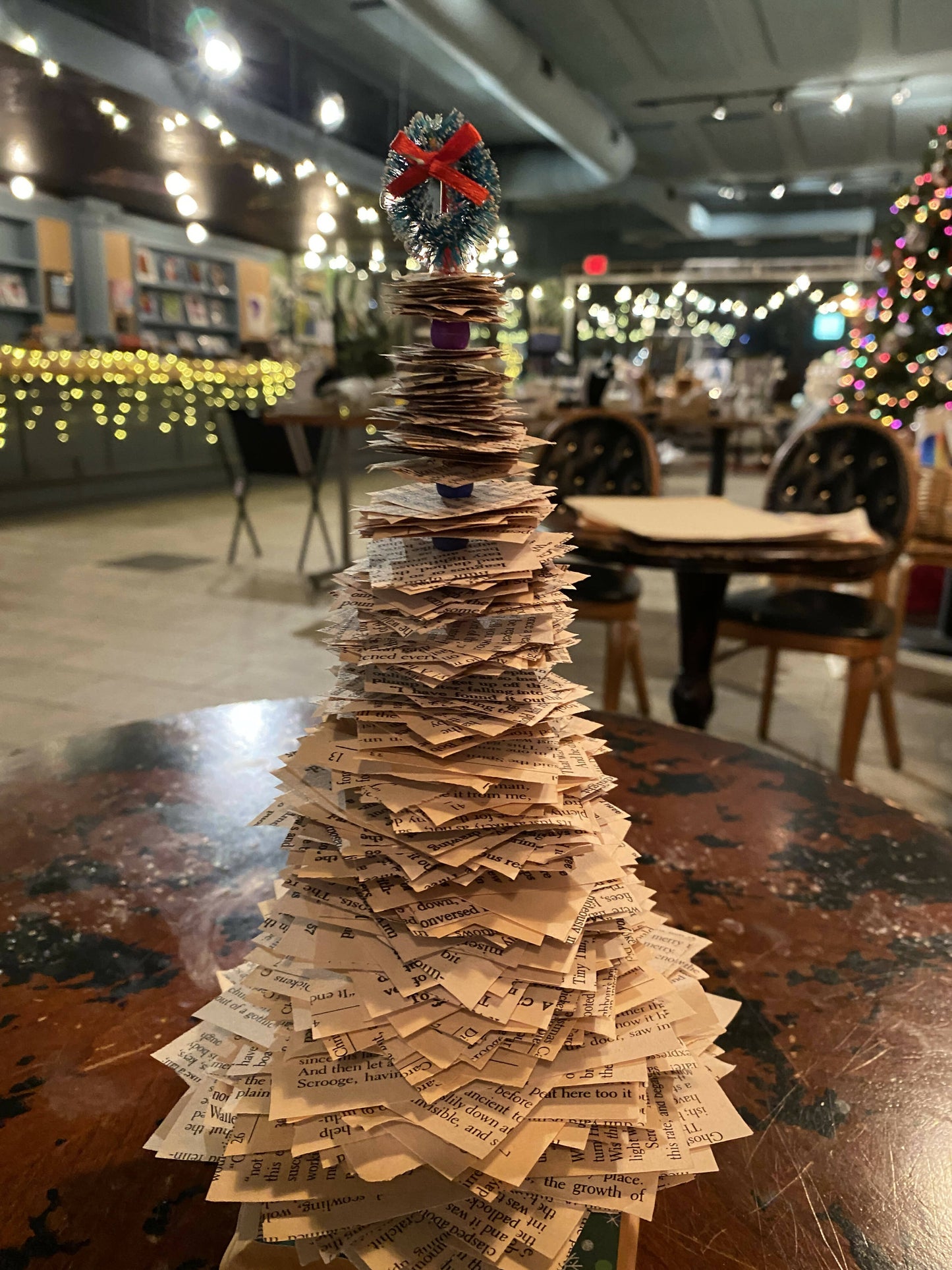 Book Page Christmas Trees