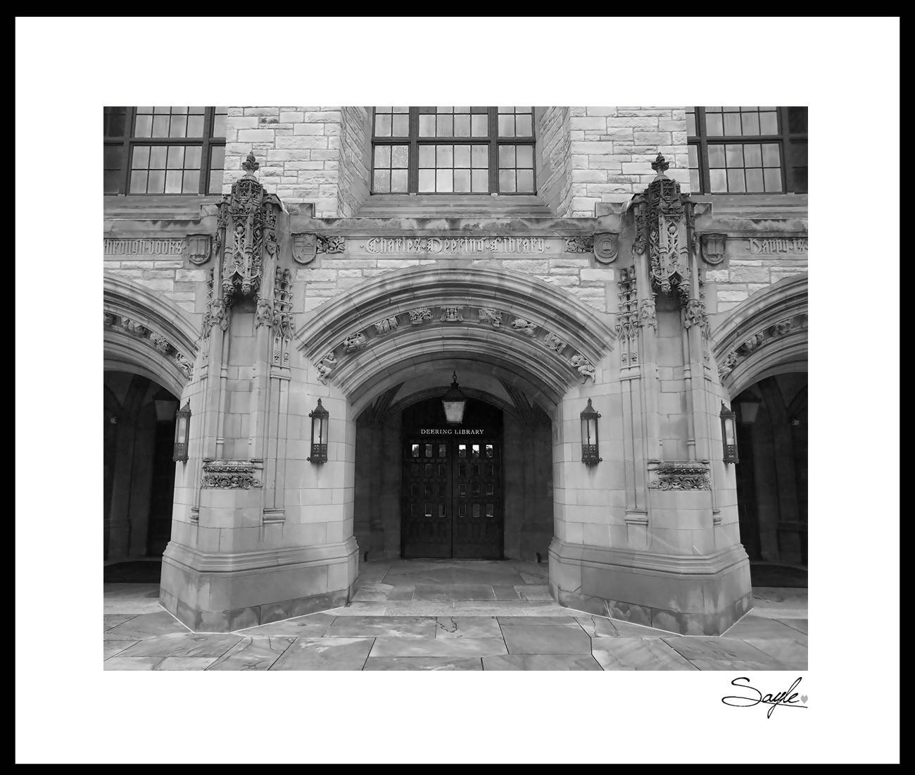 Northwestern University Charles Deering Memorial Library Entrance Fine Art Photograph