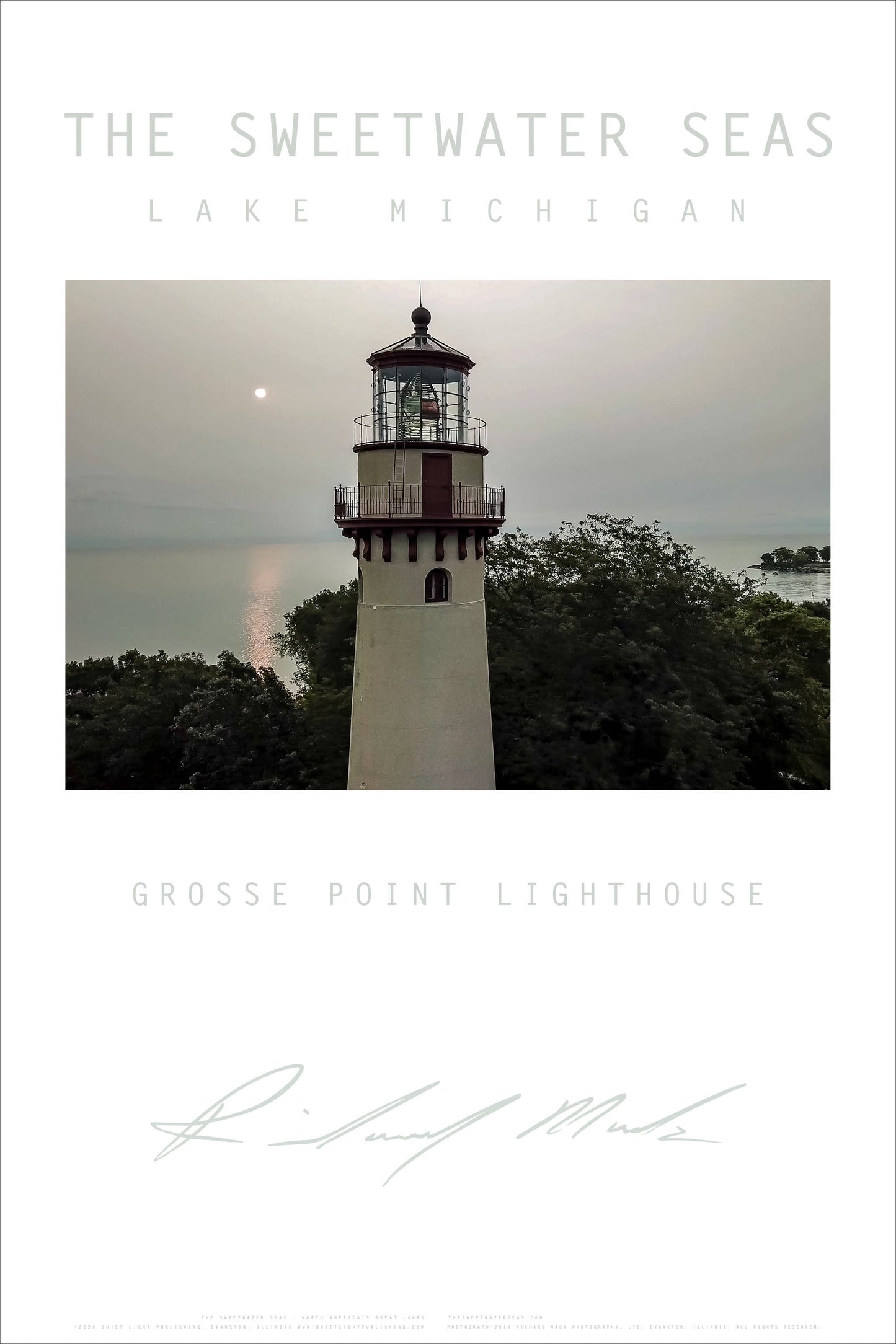 Sweetwater Seas Fine Art Poster - Gross Point Lighthouse Aerial 1