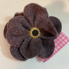 Repurposed Sweater Felted Wool Flower Brooch Pin