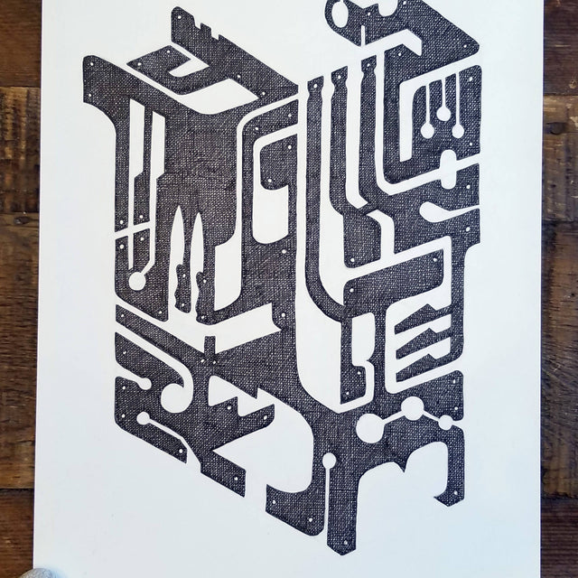 "Peripheral Interface" ink drawing