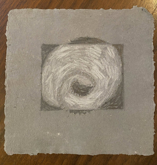 Abstract Drawing on Handmade Paper