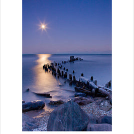 Sweetwater Seas Fine Art Poster - Old Pier Lighthouse Beach Winter