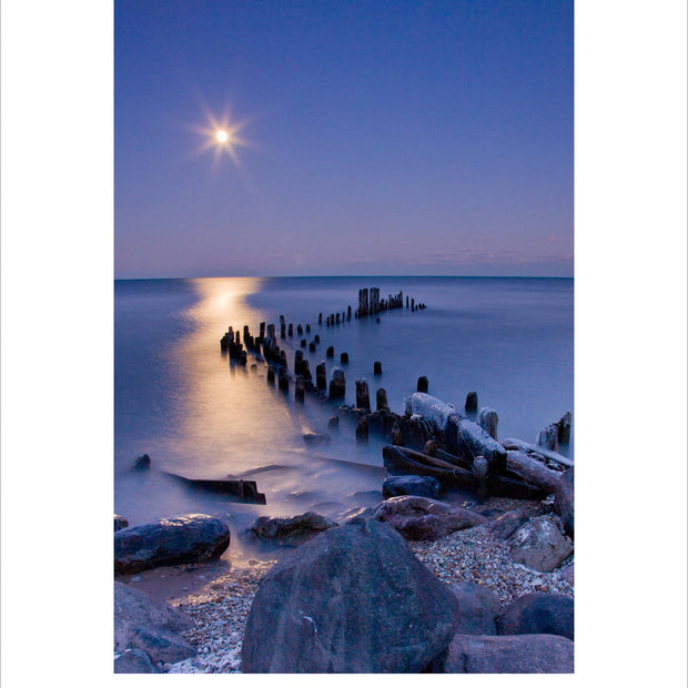 Sweetwater Seas Fine Art Poster - Old Pier Lighthouse Beach Winter
