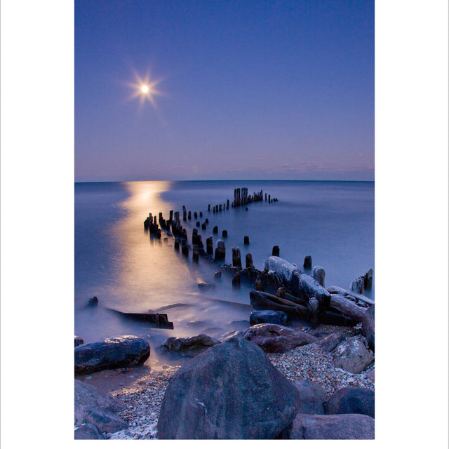 Sweetwater Seas Fine Art Poster - Old Pier Lighthouse Beach Winter