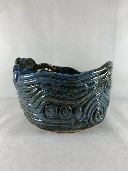 Ceramic Coil Pot in Blue Green