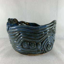 Ceramic Coil Pot in Blue Green