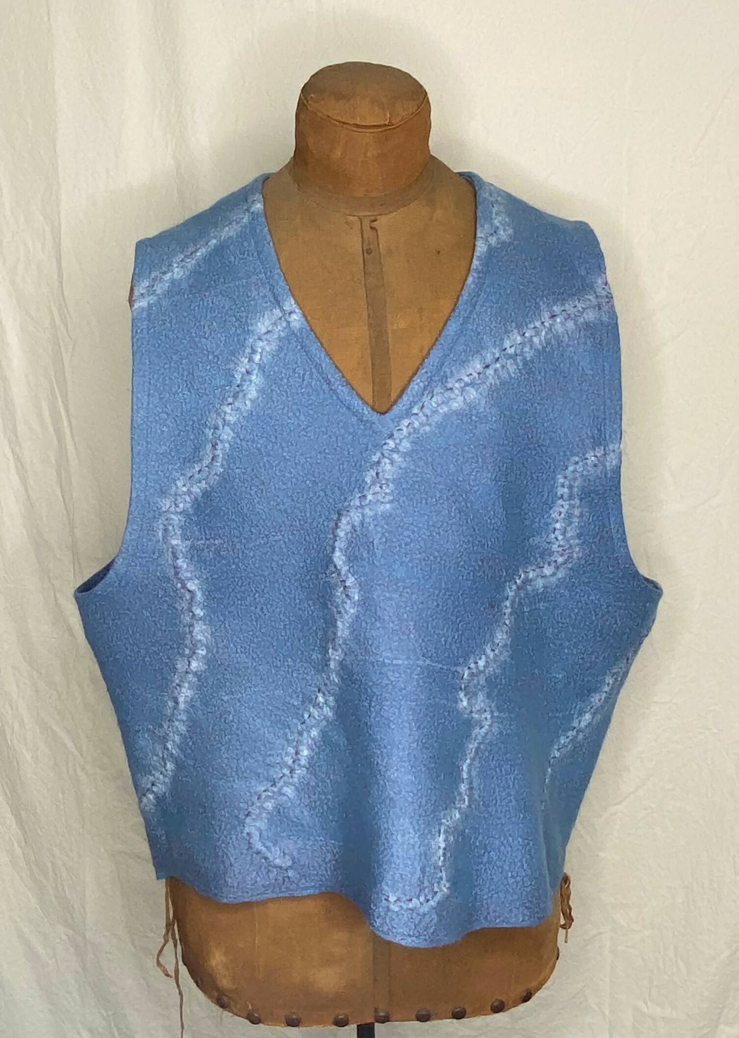 Textured felted wool/silk vest