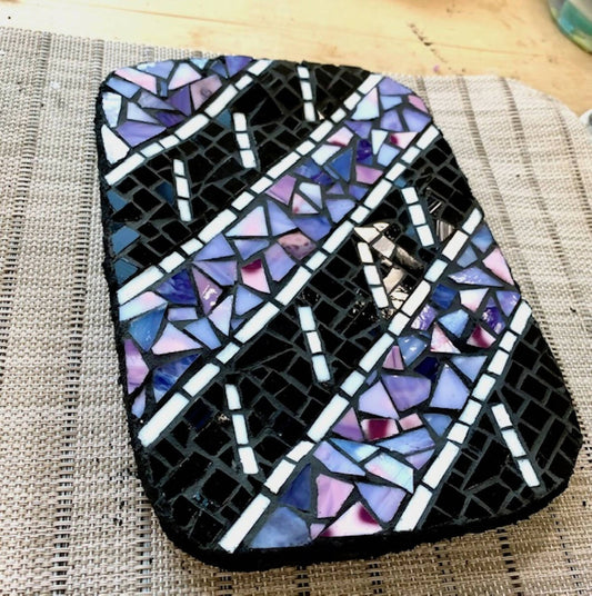 Mosaic Serving Tray: Purple and Black