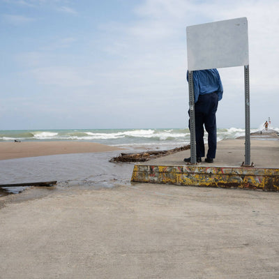 Untitled (Watching waves, Waukegan beach, 2018)