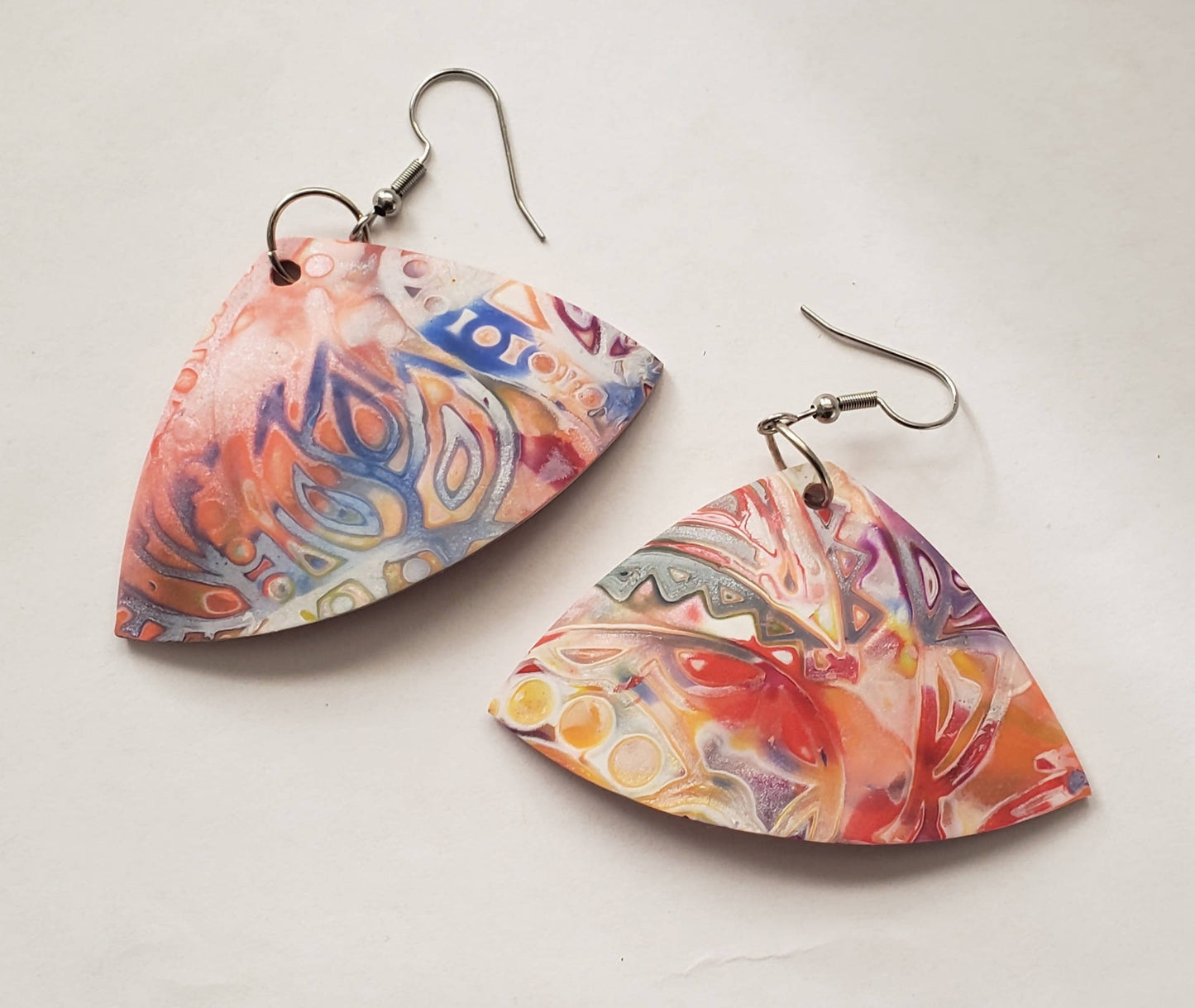 Faux batik earrings