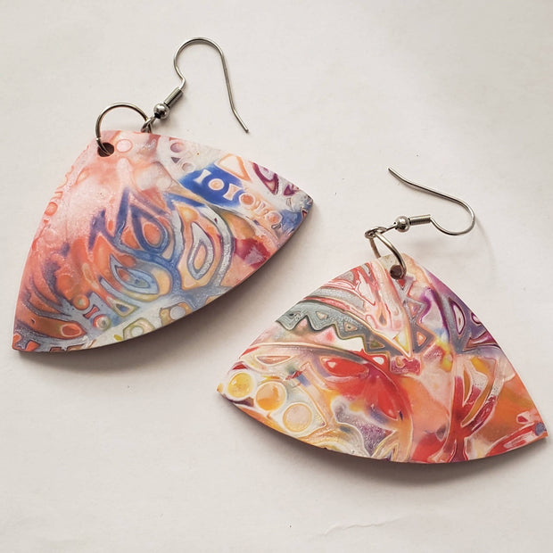 Faux batik earrings